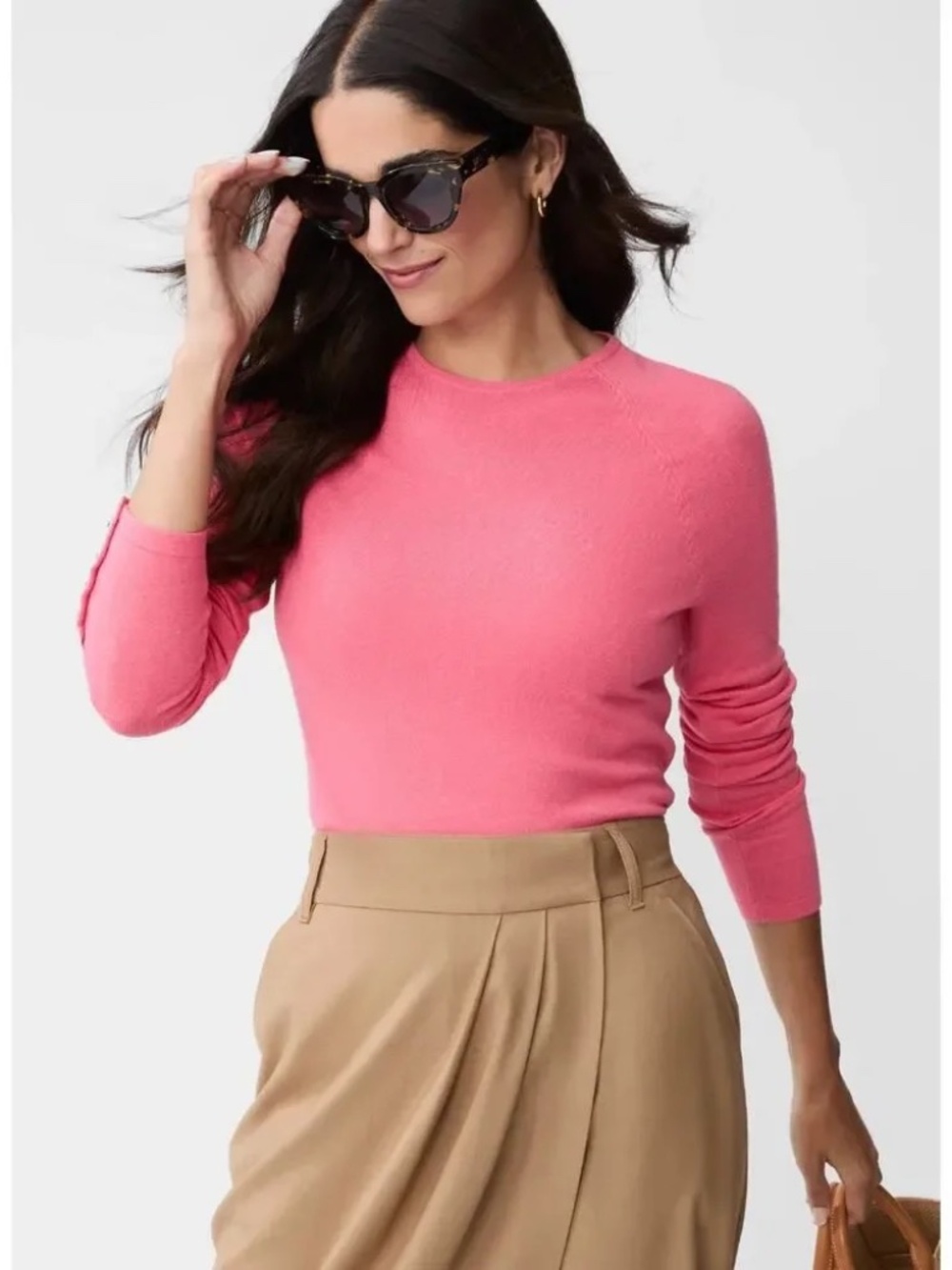 J.McLaughlin Jamey Sweater Rose Pink Knit Pullover Cozy Chic Women Size XL